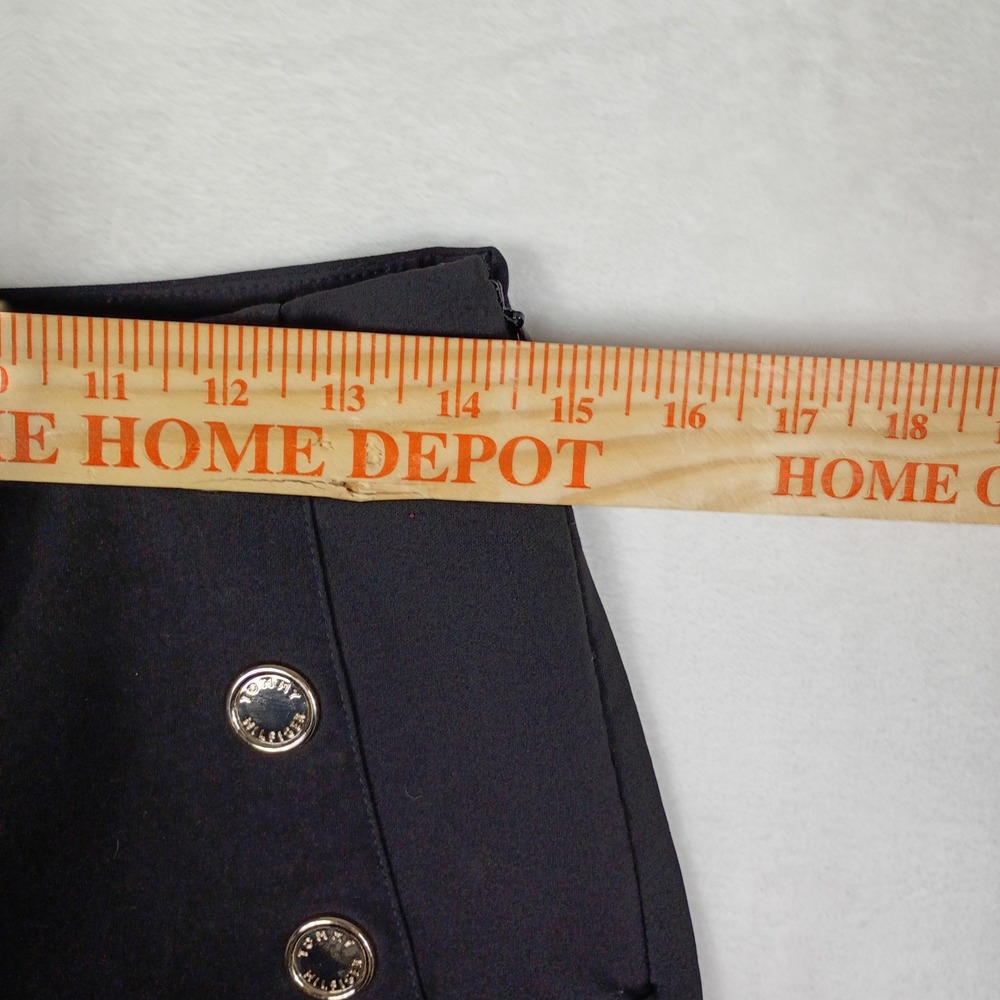 Tommy Hilfiger Womens Black Sailor Pants Gold‎ Crest Buttons High Waist Size 6 - Picture 7 of 7
